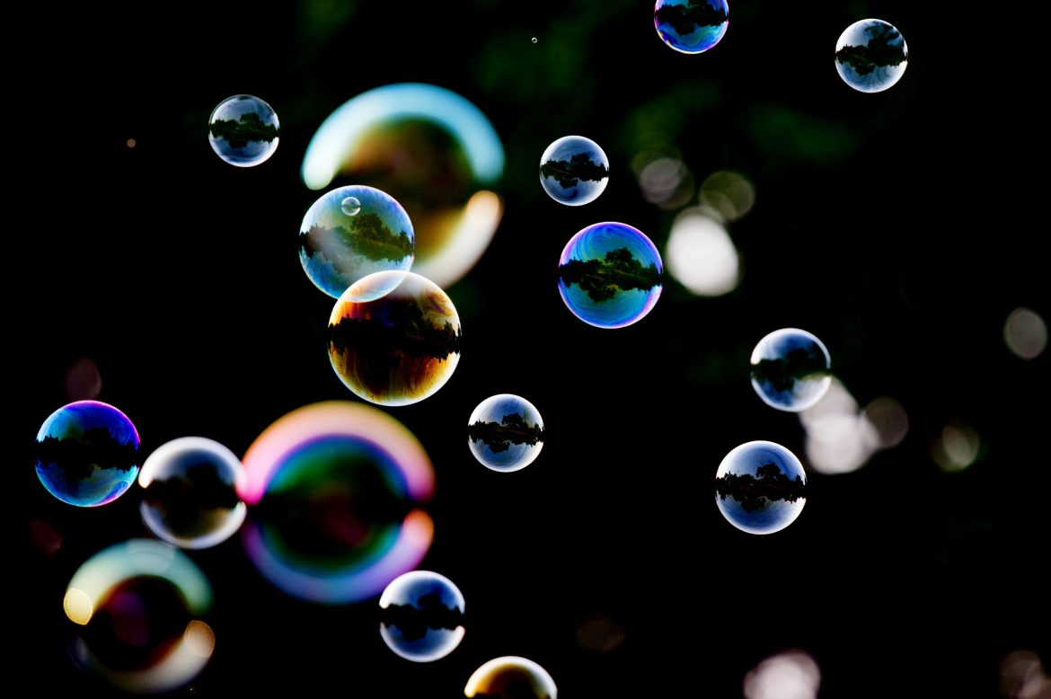 Bubbles against a dark background.