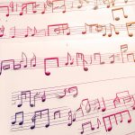 Decorative. Random musical notes and notation