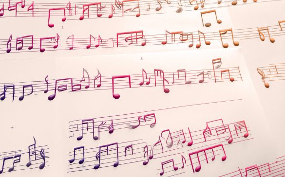 Decorative. Random musical notes and notation